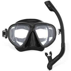 2023-snorkel-2 Swimstars Snorkel Set Anti-fog Diving Mask Tempered Glass Black