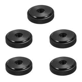 Thtrht 749877657824 5 Pack Thumb Nuts 1/4-20 Female Screw Knob Knurled Wheel Lock Black