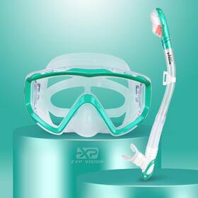 Top Vision Outdoor Sports 313092131119 Snorkel Set Pano 3 Window Adult Snorkeling Gear Professional Goggles