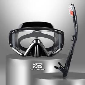 Top Vision Outdoor Sports 445038751754 Snorkel Set Pano 3 Window Adult Snorkeling Gear Professional Goggles An