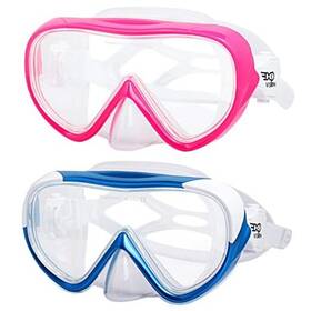 Ts-05 Top Vision Outdoor Sports 1538 Kids Snorkel Swim Mask Child Diving Anti-fog Goggles T-blue And Pink