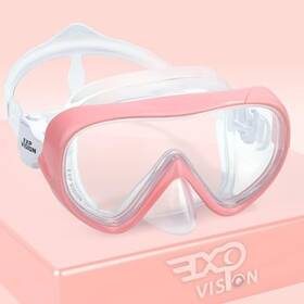 Ts-dm05 Top Vision Outdoor Sports Kids Snorkel Swim Mask Child Diving Anti-fog Goggles With Pale Pink