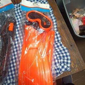 Trueliving 430000486625 Snorkel Fins And Goggles Kids 4 Piece Deluxe Swim Set Youth 7 Plus