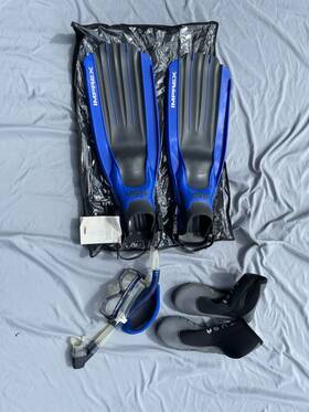 Tusa Sf-9900 Adult Diving/snorkel And Fin Package - Partially Used