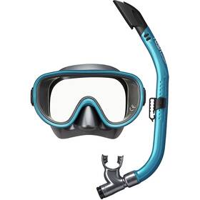 Uc-0110-gmog Tusa Adult M/s Gun Metal/ocean Green Mask And Snorkel Combo