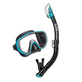 Uc-1625pqb-og Tusa Serene Ocean Green/black Adult Mask And Snorkel Combo