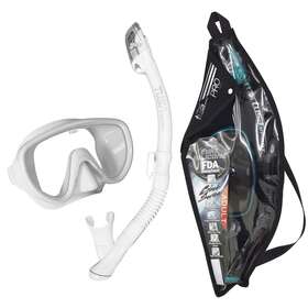 Uc-1625pqw-w Tusa Serene Adult Black Series Mask And Snorkel Combo White/white