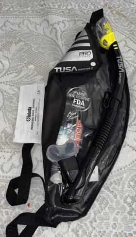 Uc-3125qb Tusa Tabata Pro Black Series Visio Tri-ex Adult Snorkel Only With Bag Nwot No Mask
