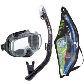 Uc-3325p-bkbk Tusa Uc 3325 Pure Silicone Snorkeling Set With Ez Strap And Panoramic Mask