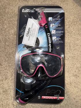 Uc16250b Tusa Um-16 Mask And Usp-250 Snorkel Set Pink Adult Black Series