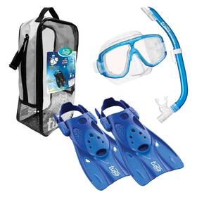 Up-0101cb Tusa Platina Hyperdry Adult Mask/snorkel/fins Blue Travel Set