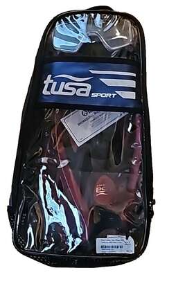 Up-3521qb-mdr-m Tusa Sport Adult Visio Tri-ex Mask Dry Snorkel And Fins Travel Set Size M