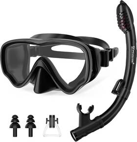 U Phitnis 744110646306 Kids Snorkel Set For Age 4-14 - Dry Top Snorkeling Gear Junio