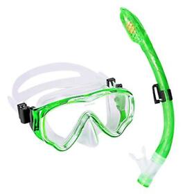 U Phitnis Kids Snorkel Set Dry Top Mask With Big Eyes For Childs