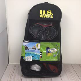 U.s. Diver 664372162482 Us Admiral Adult Travel Series Diving Set Red Size Large Snorkel