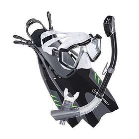 U.s. Divers 053242334389 Lux Mask Fins Snorkel Set Compatible With Gopro Black/gray Larg