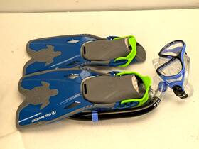U.s.divers 191649100159 U.s. Molokini Jr. Set Blue Youth 4 Size 1-4 Mask Snorkel Fins