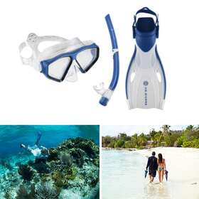 U.s. Divers 191649108247 Unisex Adult Snorkel Set 2 Window Mask With Anti-fog Coating Open Barrel