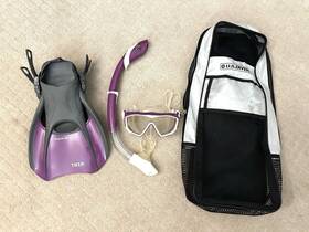 278685 U.s. Divers Adult Premium Snorkel Set Trek - Purple