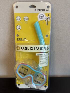 U.s. Divers 665771068573 Mask And Snorkel Set Junior 6 Tiki Jr U.s. Brand Pink/teal New In Package