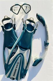Sr3981004m U.s. Divers Adult Cozumel Snorkel Set Mask Fins Mens 7-10 Womens 8-11