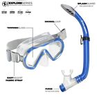 281420 U.s. Divers Adult Explore Series Tempered Glass Mask Snorkel Set Caspian New