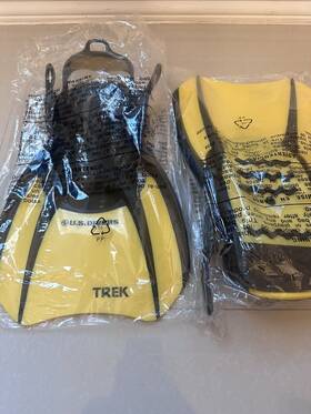 Fa233118 U.s. Divers Trek Fit Fins For Diving And Snorkel Yellow Size Small Men 4-7