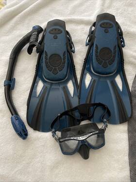 Gbg3 U.s. Divers Adult Snorkeling Combo Set - Blue Fin Size S/m 4-8.5