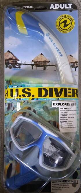 Sc3890940l U.s. Divers Explore Series Adult Mask Avila Lx Varia Dry Snorkel White. New