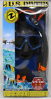 U.s. Divers Silicone Snorkel Set L Xl Blue Orange