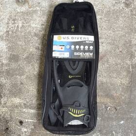 Sr2491035 U.s. Divers Sideview Adult Snorkel Set Medium Black/yellow
