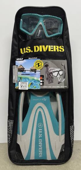 Sr2694396s U.s. Divers Sm Travel Ready Cozumel Snorkeling Set With Fins Mask Snorkel And Bag