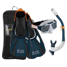 Sr3961025 U.s. Divers Us Avila/mantis Adult Snorkel Set Navy/orange L/xl