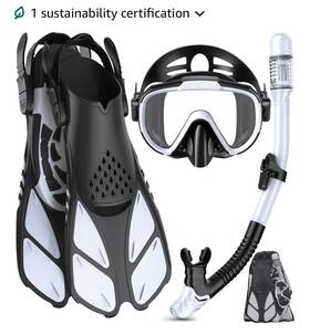 Ubekezele 313094470421 Snorkeling Gear For Adults Men Women 4 In 1 Snorkel Set With Panoramic View Divi