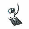 Up-2521b-bkog-m Tusa Sport Adult Powerview Mask Dry Snorkel And Fins Travel