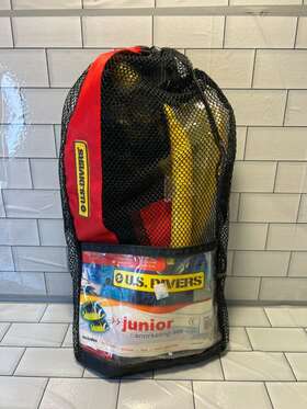 260560 Us Divers Junior Premium Travel Ready Snorkel Fin Mask Bag Set Youth Size New