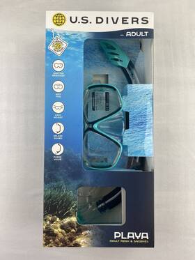 50704 Us Divers U.s. Playa Adult Snorkeling Combo With Mask And Snorkel Black Teal New