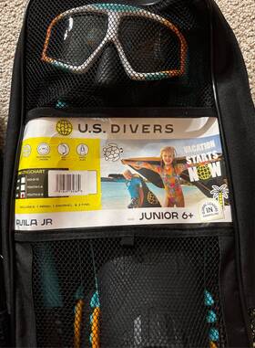 91649 Us Divers Junior Snorkel Set With Fins Premium Youth Large Diving Bag