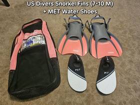 Fa2810112s Us Divers Pink Snorkel Fins Met Water Shoes 7-10 Fa2810112s Us Divers Pink Snorkel Fins Met Water Shoes 7-10