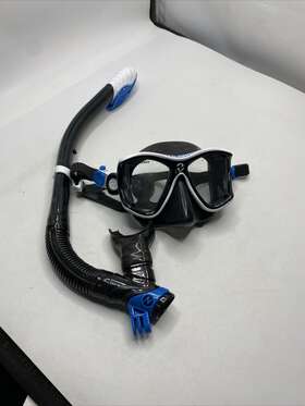 Sc3160115l Us Divers Adult Cozumel Tx Mask And Island Dry Snorkel Set - Black/blue Ju