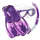 Usk060302p Cressi Junior Rocks Mask Fin Snorkel Set Purple 852688831281