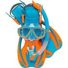 Usk100029 Junior Snorkeling Packages Rocks Mask Fin Set Blue 843607049634