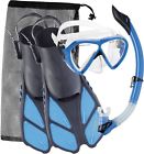 Ust010104b Cressi Bonete Set Mask Fin Snorkel Adult Snorkeling 843607507042