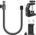 Utebit Camera Clamp Arm Gooseneck With Swivel Ball Head And 1/4inch 3/8inch Black