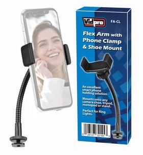 Vidpro 026127321453 Fa-cl 6-inch Flex Arm With Phone Clamp And Shoe Mount For Black