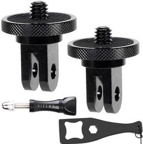 Vizemo 782910078071 Aluminum Camera Tripod Adapter 1/4 Inch -20 Conversion Mounts Compatible Black