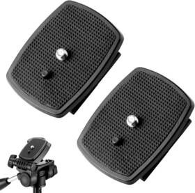Voganacee 782924048398 2-pack Universal 43x43mm Quick Release Plate Set For Velbon Tripods Black