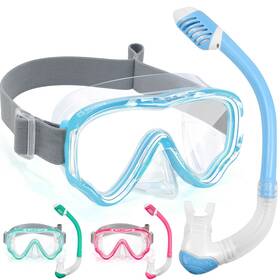 Ndvsp-003 Vvinca Snorkel Set For Kids 3-14 Dry Top Snorkeling Gear Panoramic View Swim Goggles