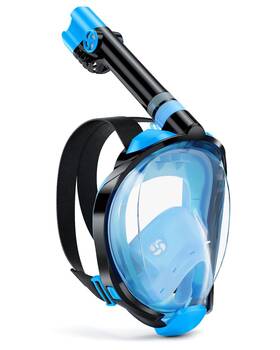 W Wstoo 787894703834 Full Face Snorkel Mask Snorkeling Gear For Adults To Breathe Through Mouth Or