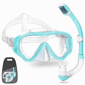 Wacool 2528greenca Snorkeling Snorkel Diving Scuba Package Set Gear For Kids Youth Junior Anti-f